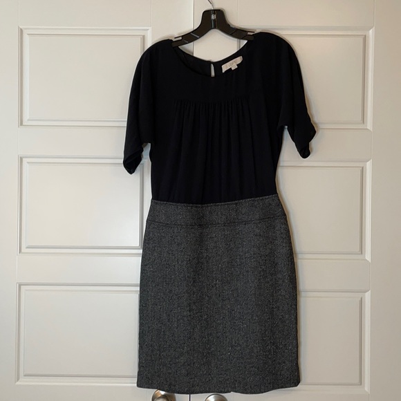 Loft business dress black top grey pencil skirt - Picture 1 of 14